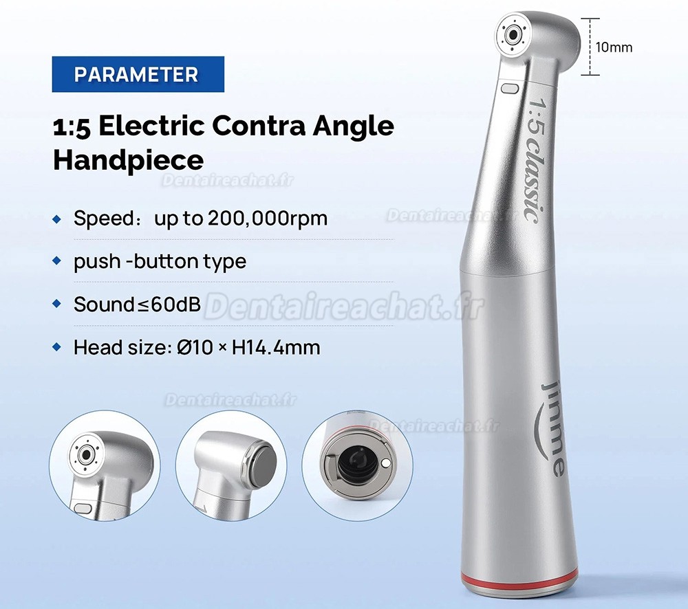 Contre angle bague rouge dentaire Jinme W15LW à fibre optique